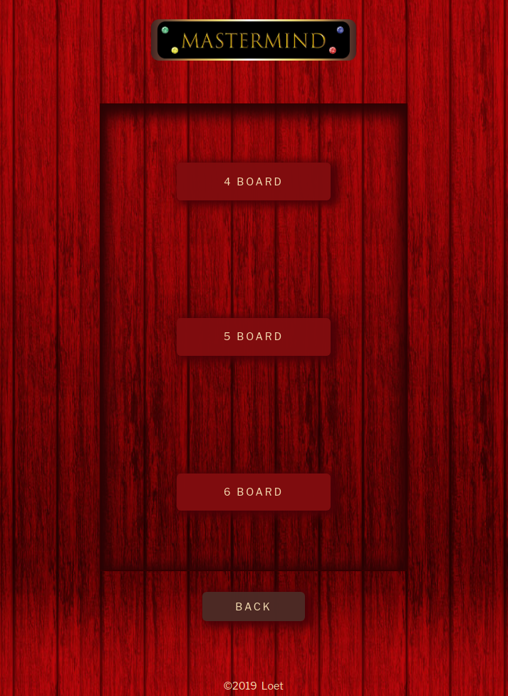 Screenshot of the Board Menu Page