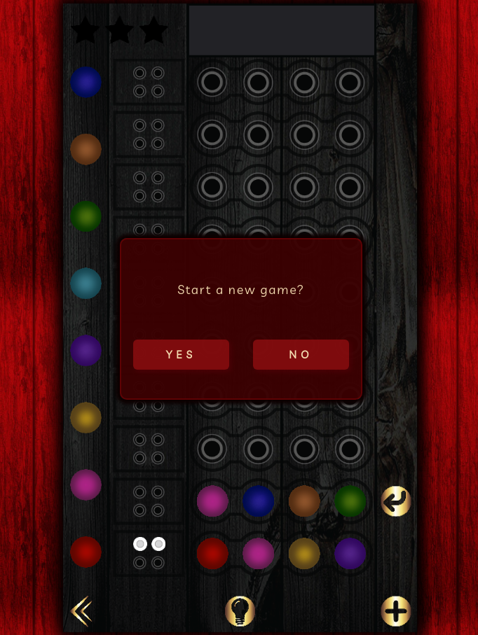 Screenshot of the New Game Page